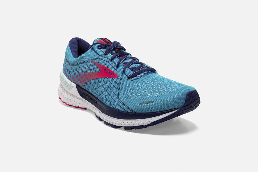 Brooks Adrenaline GTS 21 Road Running Shoes Womens Blue/Pink 521936-XHP